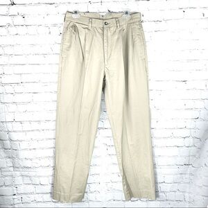 EUC - Vintage Faconnable 100% Cotton Chino Pants in Light Beige Khaki Size 31x30